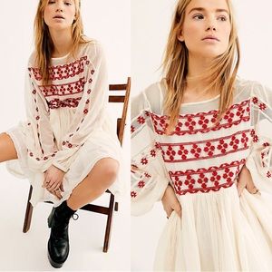 FREE PEOPLE Need Me Embroidered Mini Dress NEW